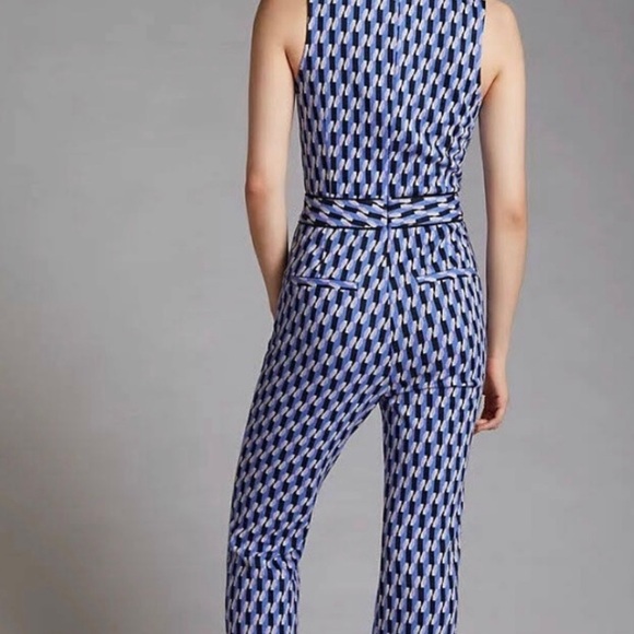Anthropologie Maeve Ponte Wide Leg Jumpsuit With Pockets Size Large - Picture 4 of 7